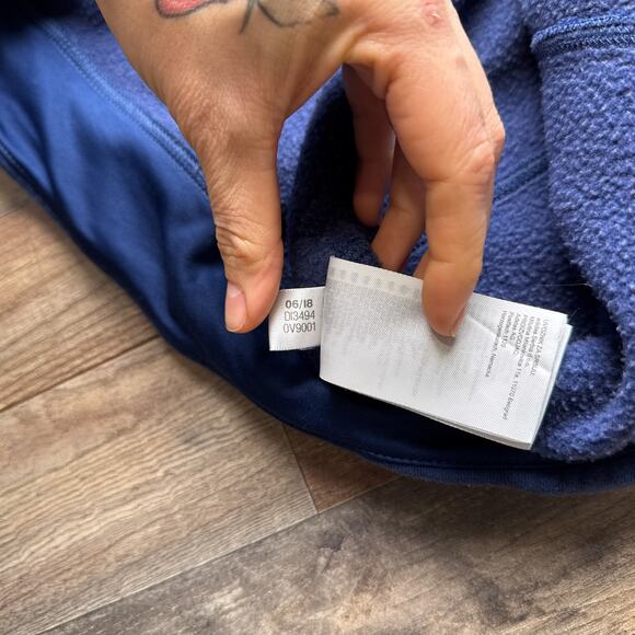 Adidas Essential Big Logo Fleece‎ Hoodie Men's XL Blue Athletic Training 6183 - Picture 5 of 10